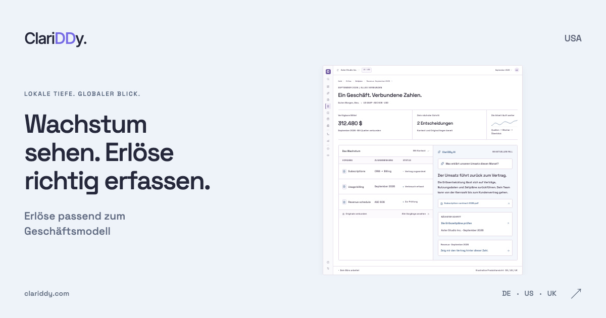 Wachstum sehen. Erlöse richtig erfassen. Erlöse passend zum Geschäftsmodell