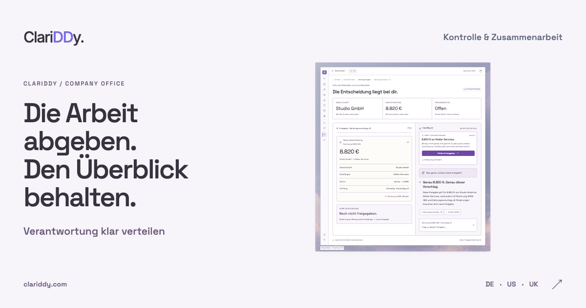 Die Arbeit abgeben. Den Überblick behalten. Verantwortung klar verteilen