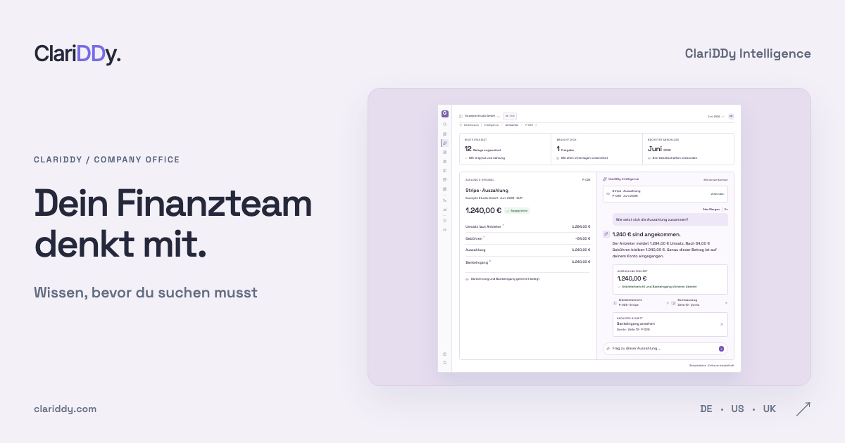 Dein Finanzteam denkt mit. Wissen, bevor du suchen musst