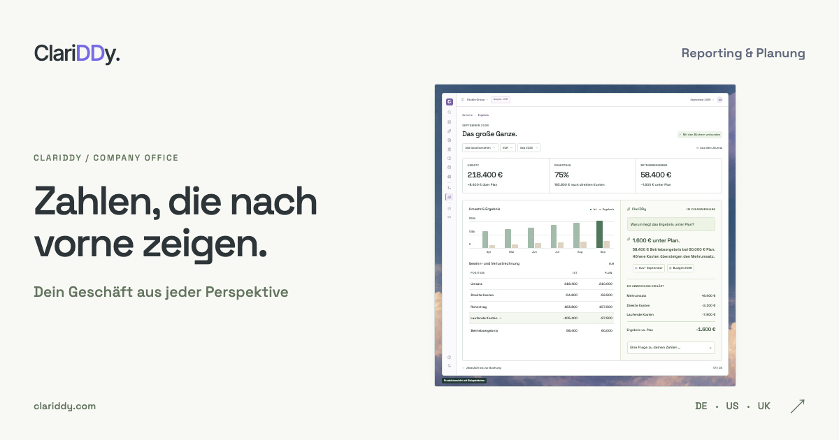 Zahlen, die nach vorne zeigen. Dein Geschäft aus jeder Perspektive