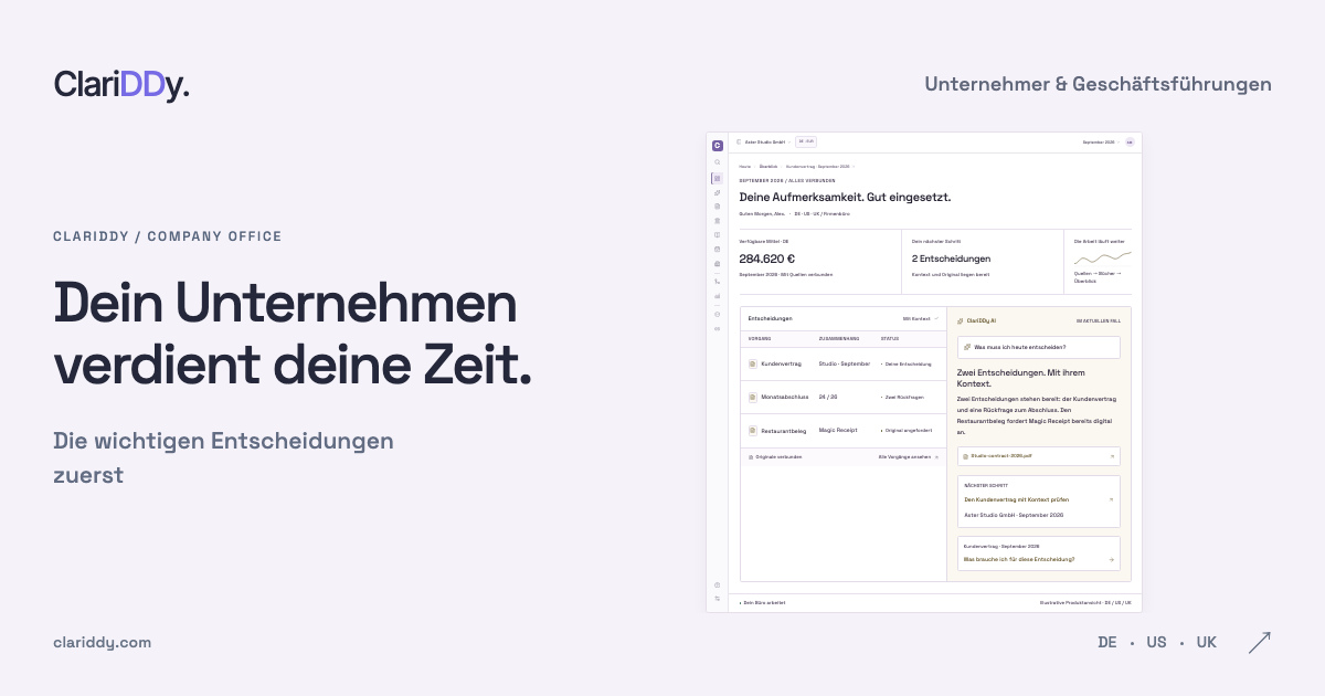Dein Unternehmen verdient deine Zeit. Die wichtigen Entscheidungen zuerst