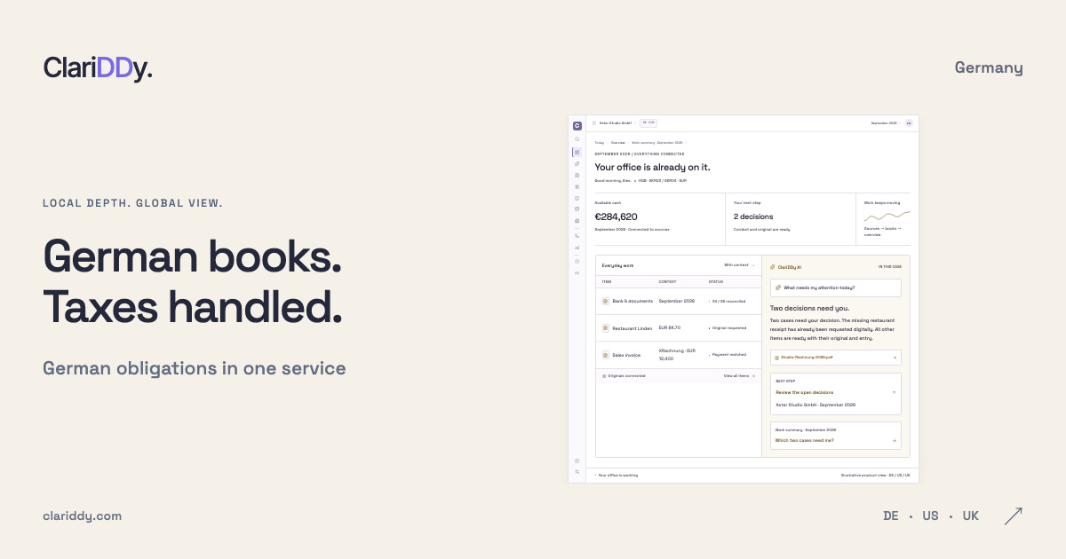 German books. Taxes handled. German obligations in one service