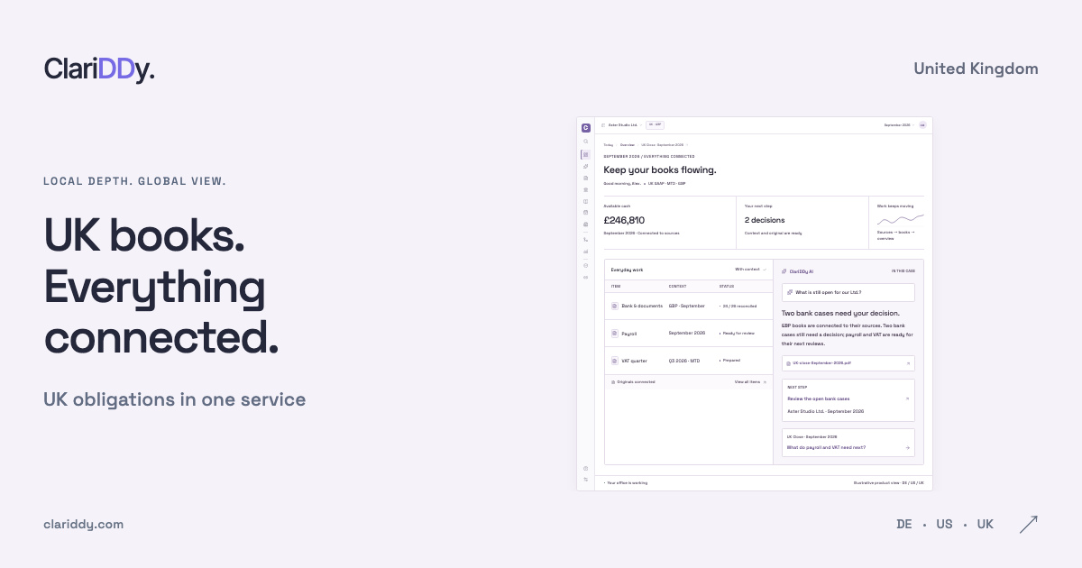 UK books. Everything connected. UK obligations in one service
