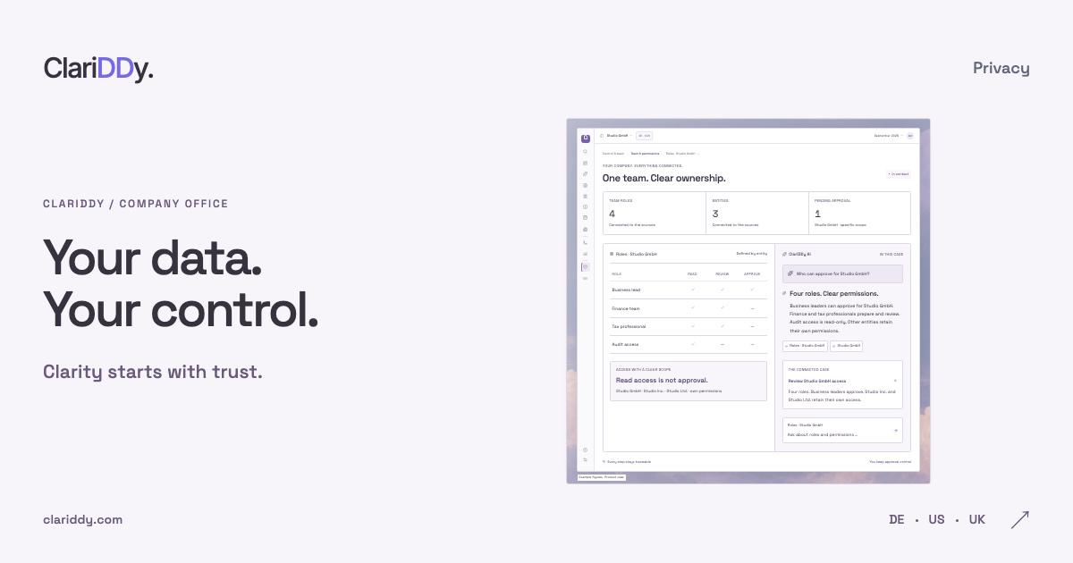 Your data. Your control. Clarity starts with trust.