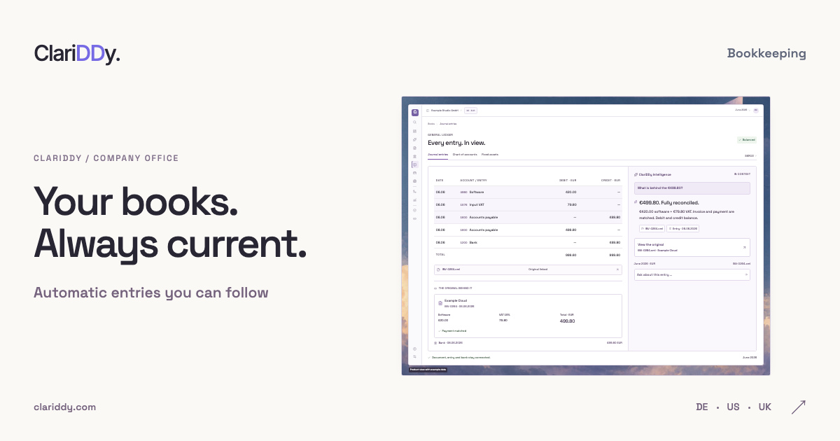 Your books. Always current. Automatic entries you can follow