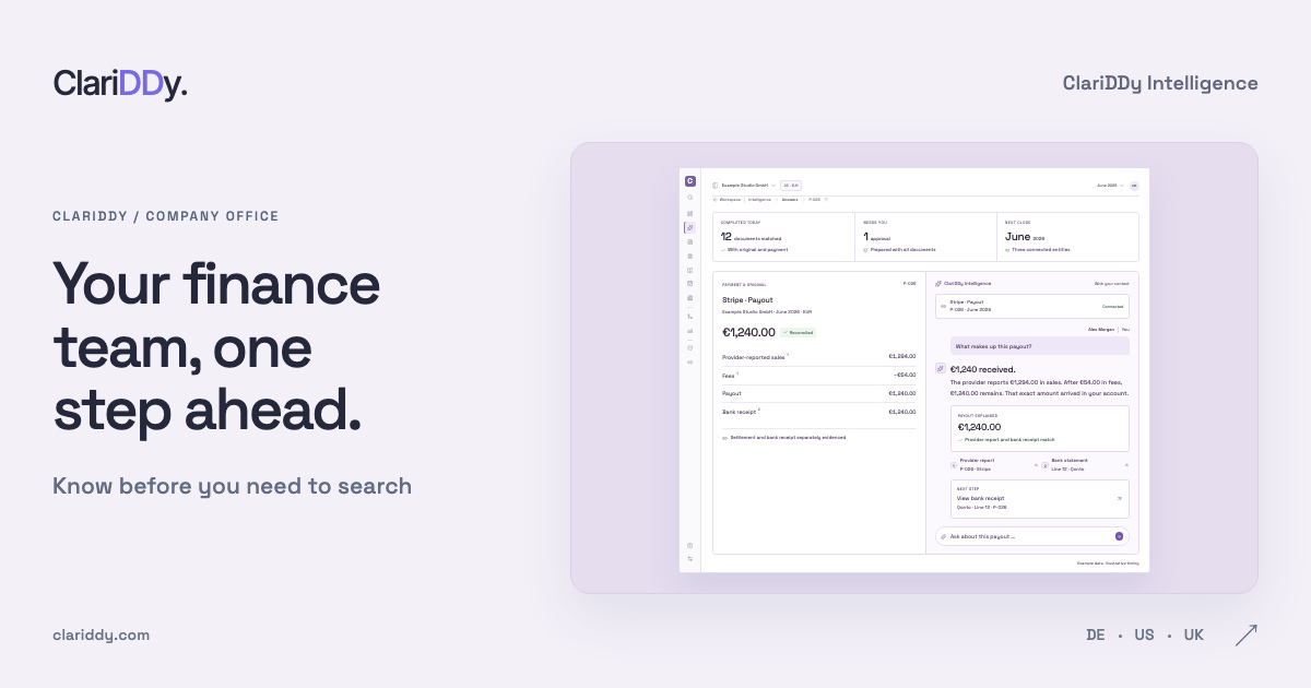 Your finance team, one step ahead. Know before you need to search