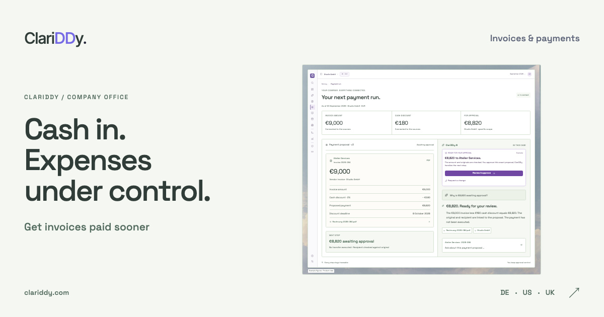 Cash in. Expenses under control. Get invoices paid sooner