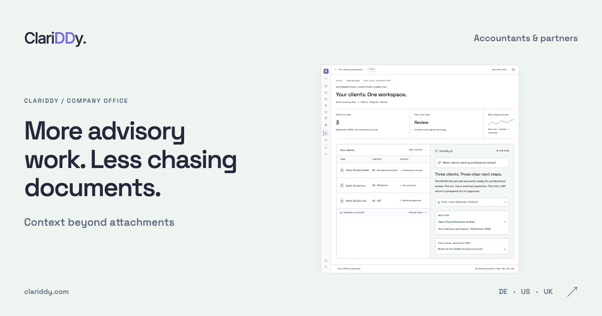 More advisory work. Less chasing documents. Context beyond attachments